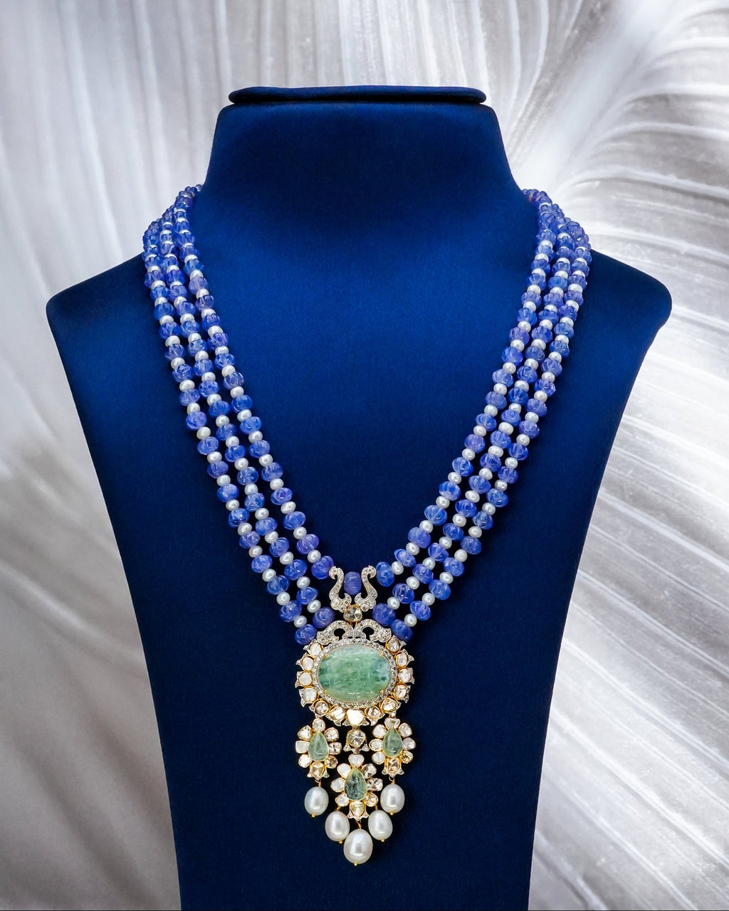 Irisa Polki And Diamond Bead Pendant