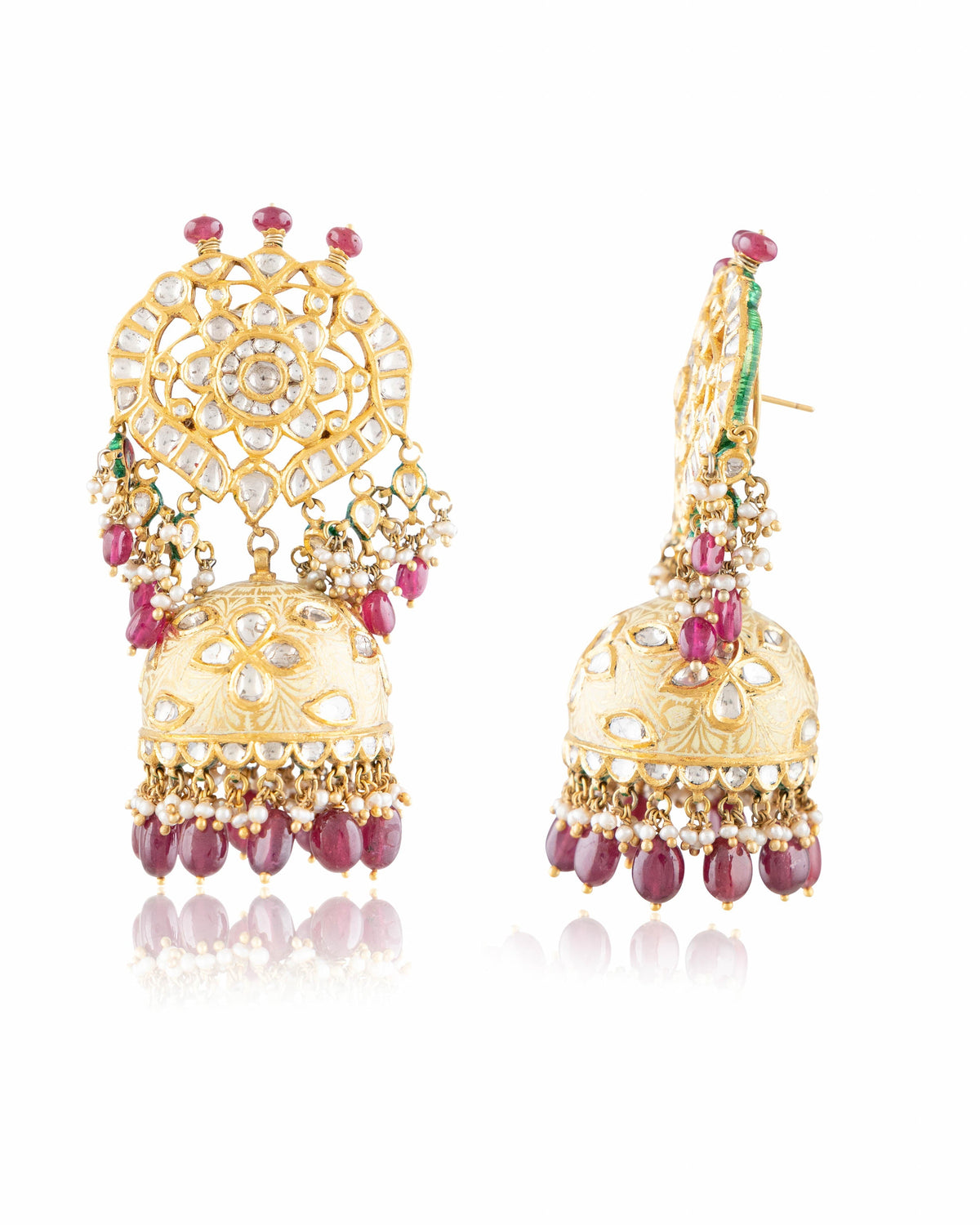 Nandini Jadau Polki Jhumkas
