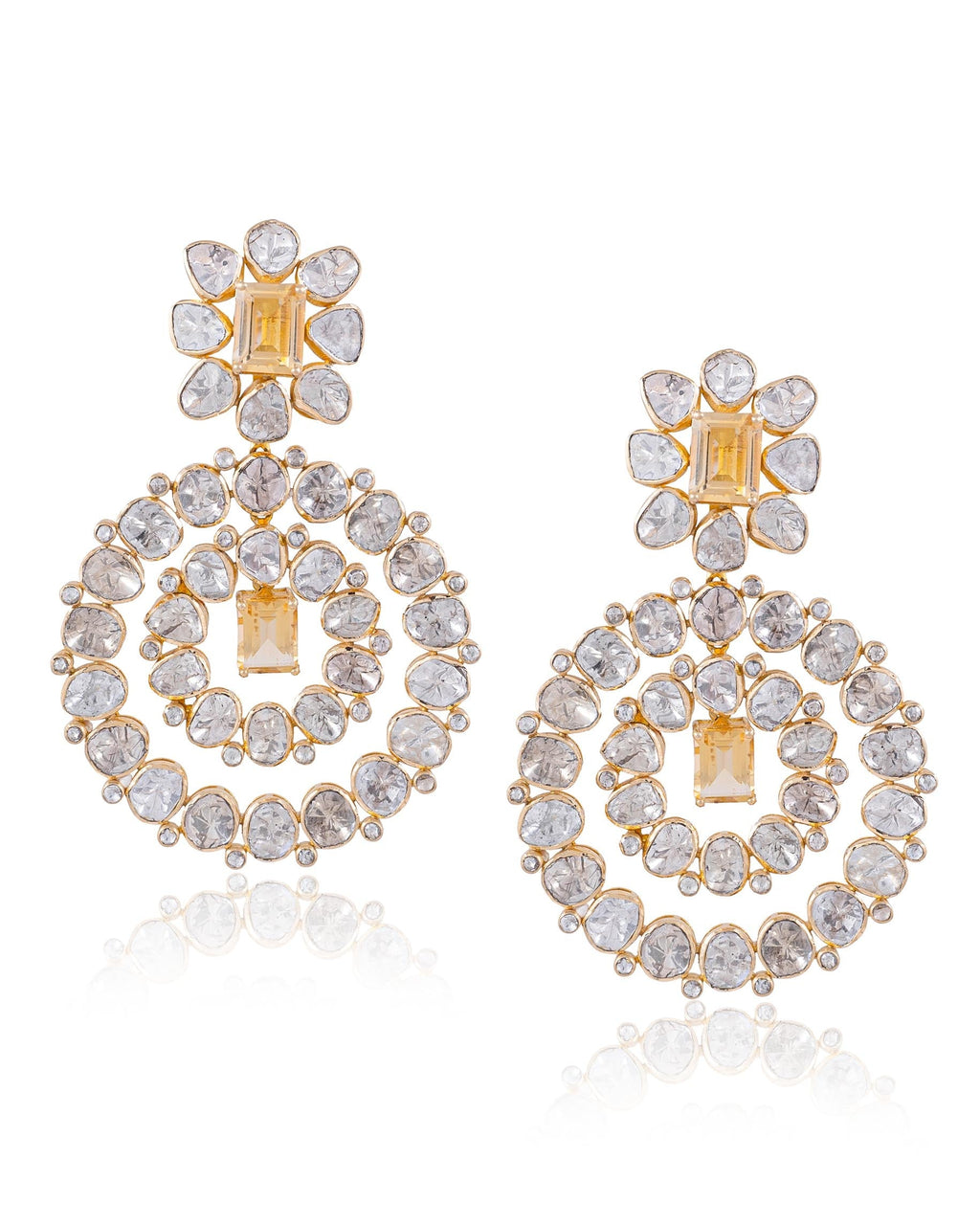 Manisha Polki Long Earrings