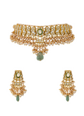 Tulsi Choker and Radha Earrings Polki Set