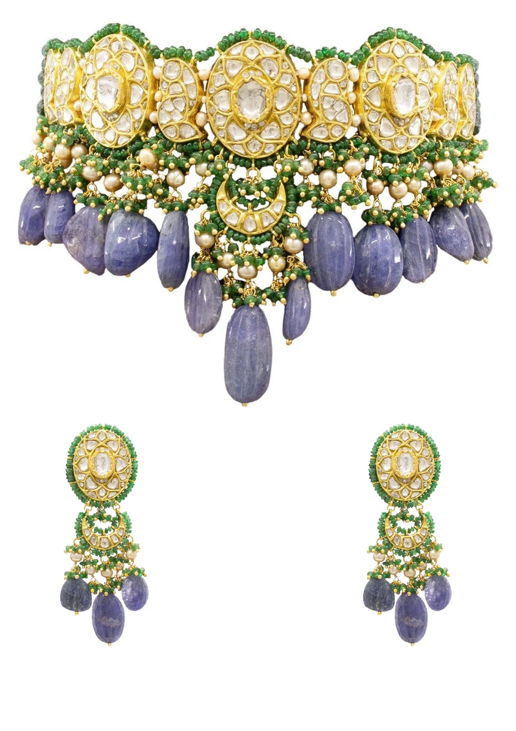 Amora Choker and Daisy Chandbalis Polki Set
