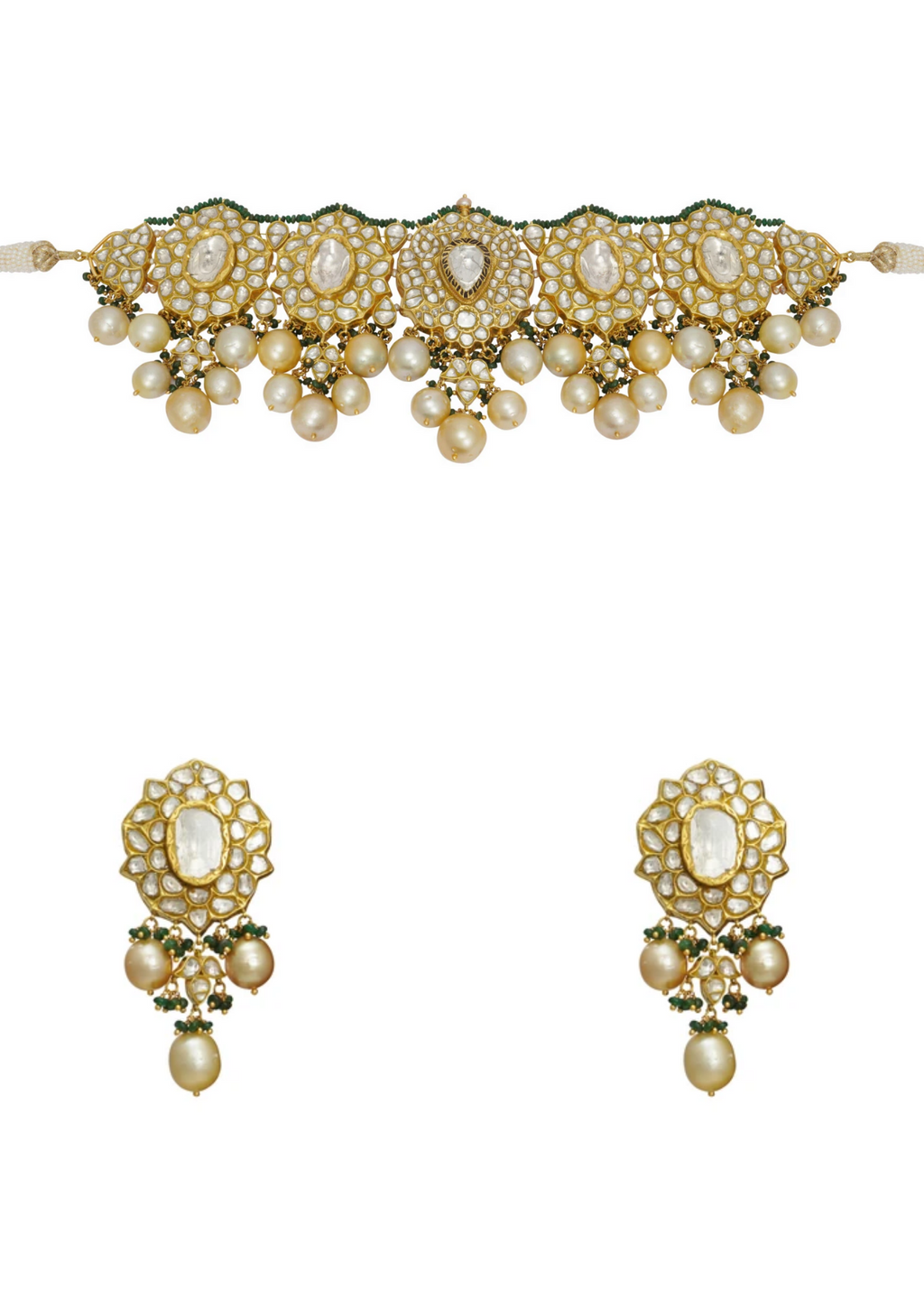 Darshi Choker and Tarika Earrings Polki Set