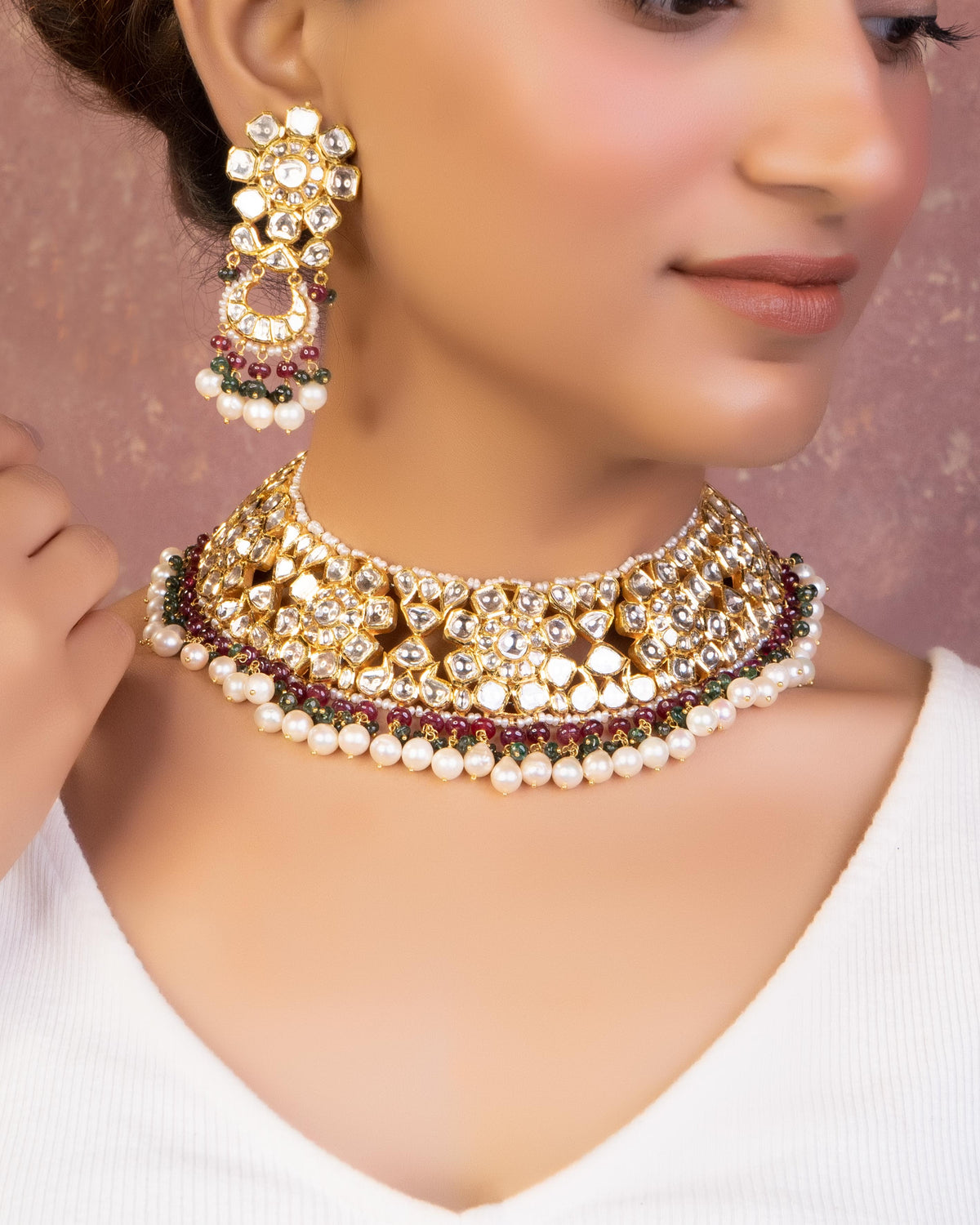 Harveen Jadau Polki Necklace