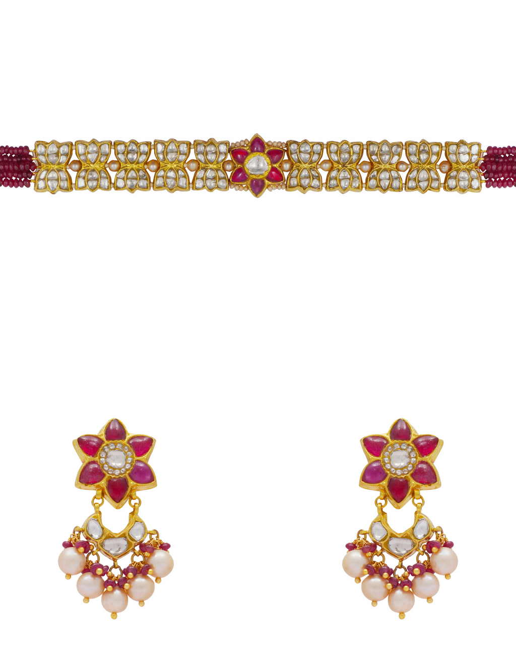 Liv Choker and Luma Chandbalis Polki Set
