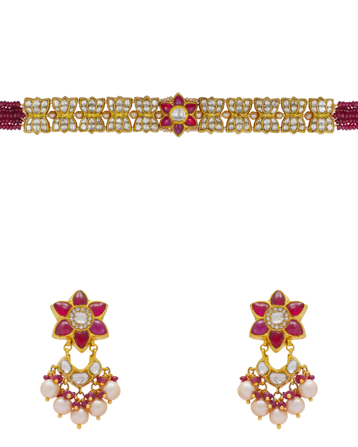 Liv Choker and Luma Chandbalis Polki Set