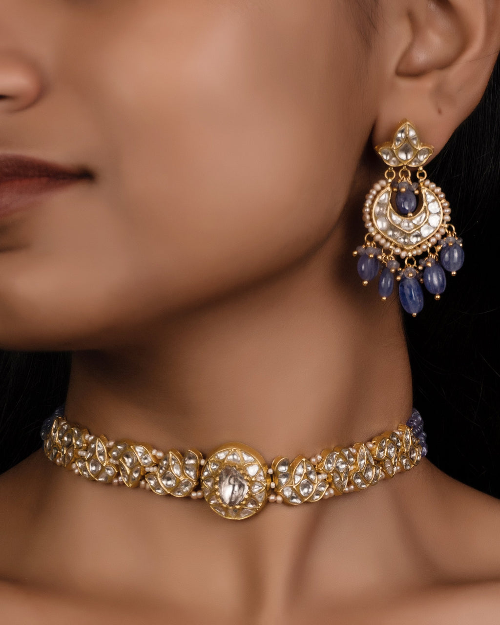 Tahera Choker and Vernice Chandbalis Polki Set