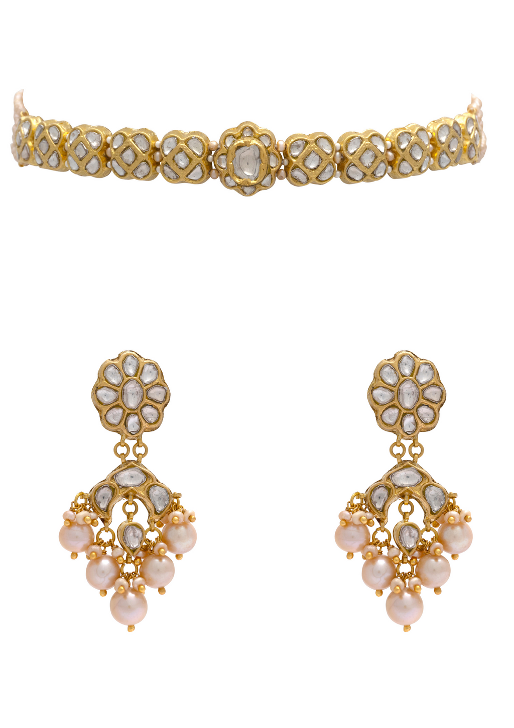 Arshiya Choker and Ghaziyah Chandbalis Polki Set