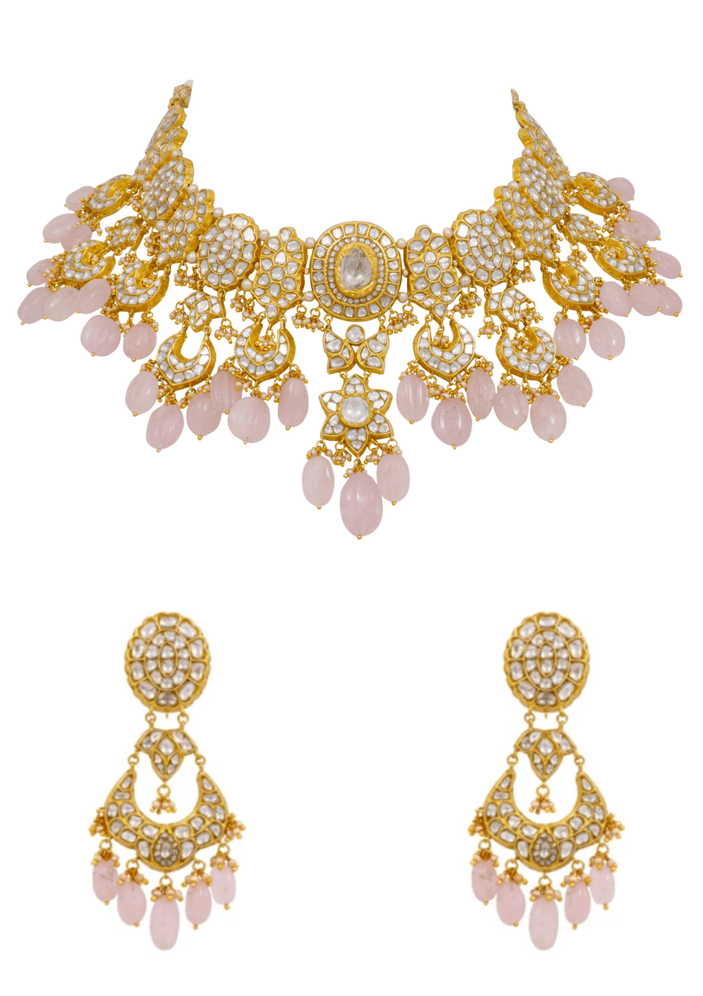 Priti Necklace and Nikita Chandbalis Polki Set