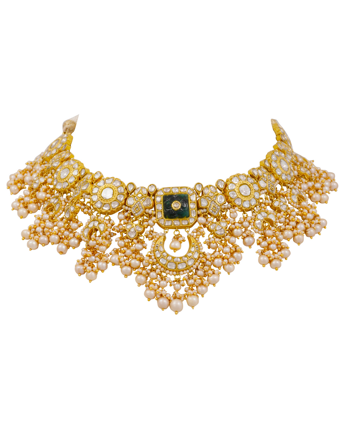 Vatsala Necklace and Ashita Chandbalis Polki Set