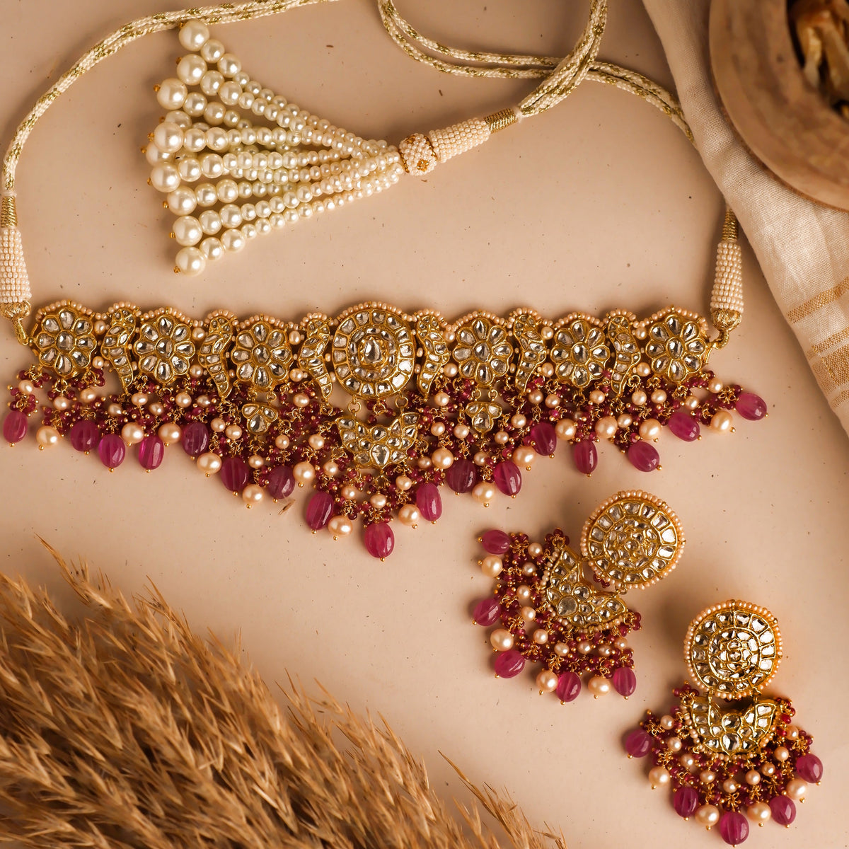 Anoop Choker and Shakti Earrings Polki Set