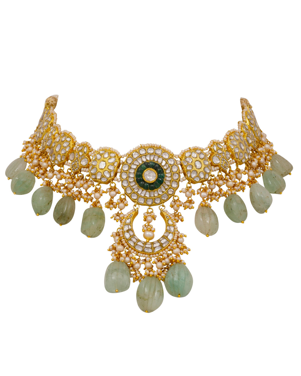 Musha Necklace and Vasanti Earrings Polki Set