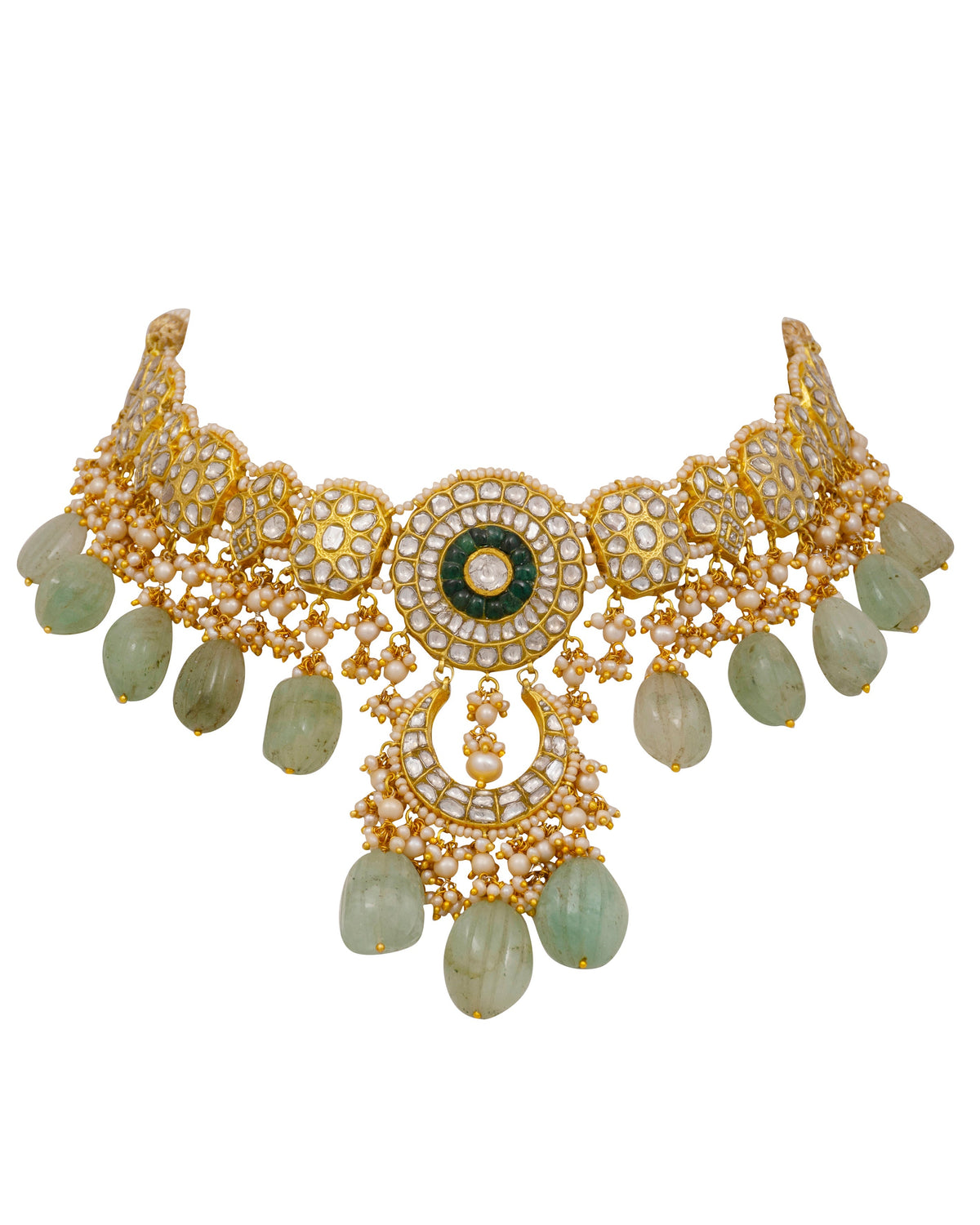 Musha Necklace and Vasanti Earrings Polki Set