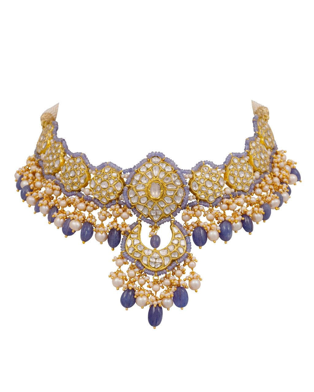 Chaitania Necklace and Anjali Chandbalis Polki Set