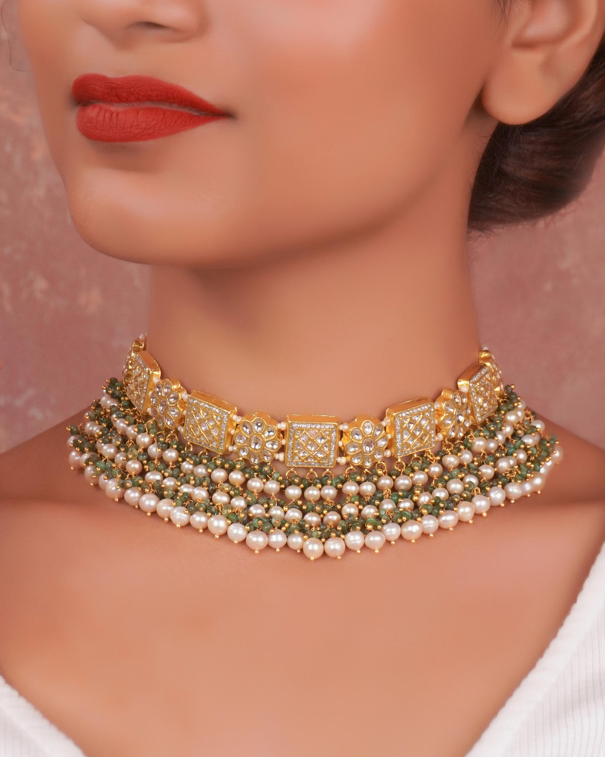 Ashwini Choker And Riddhi Chandbalis Polki Set