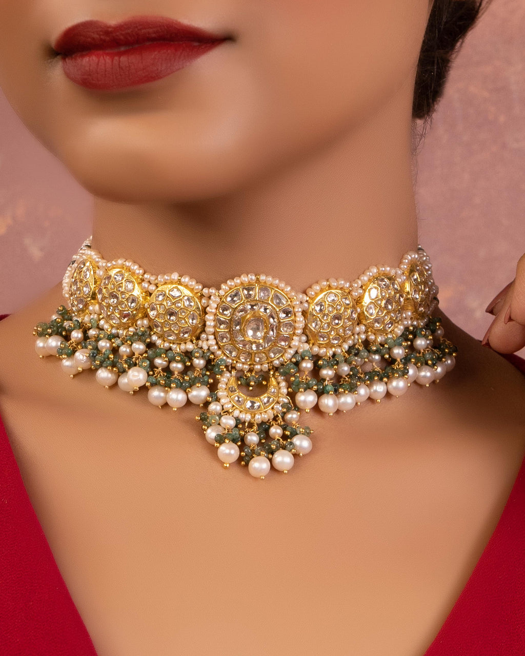 Fatima Choker And Avni Chandbalis Polki Set