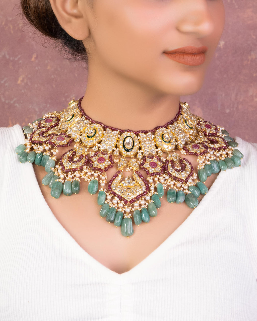 Niyati Necklace And Tejal Chandbalis Polki Set