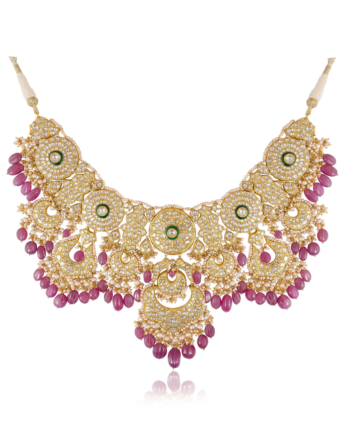 Srishti Necklace And Olisah Chandbalis Polki Set