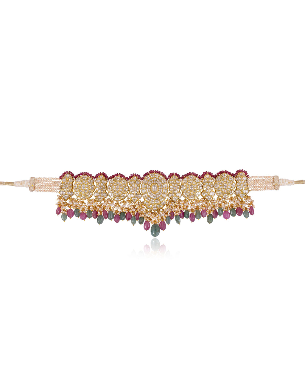 Jessi Choker And Flannery Chandbalis Polki Set