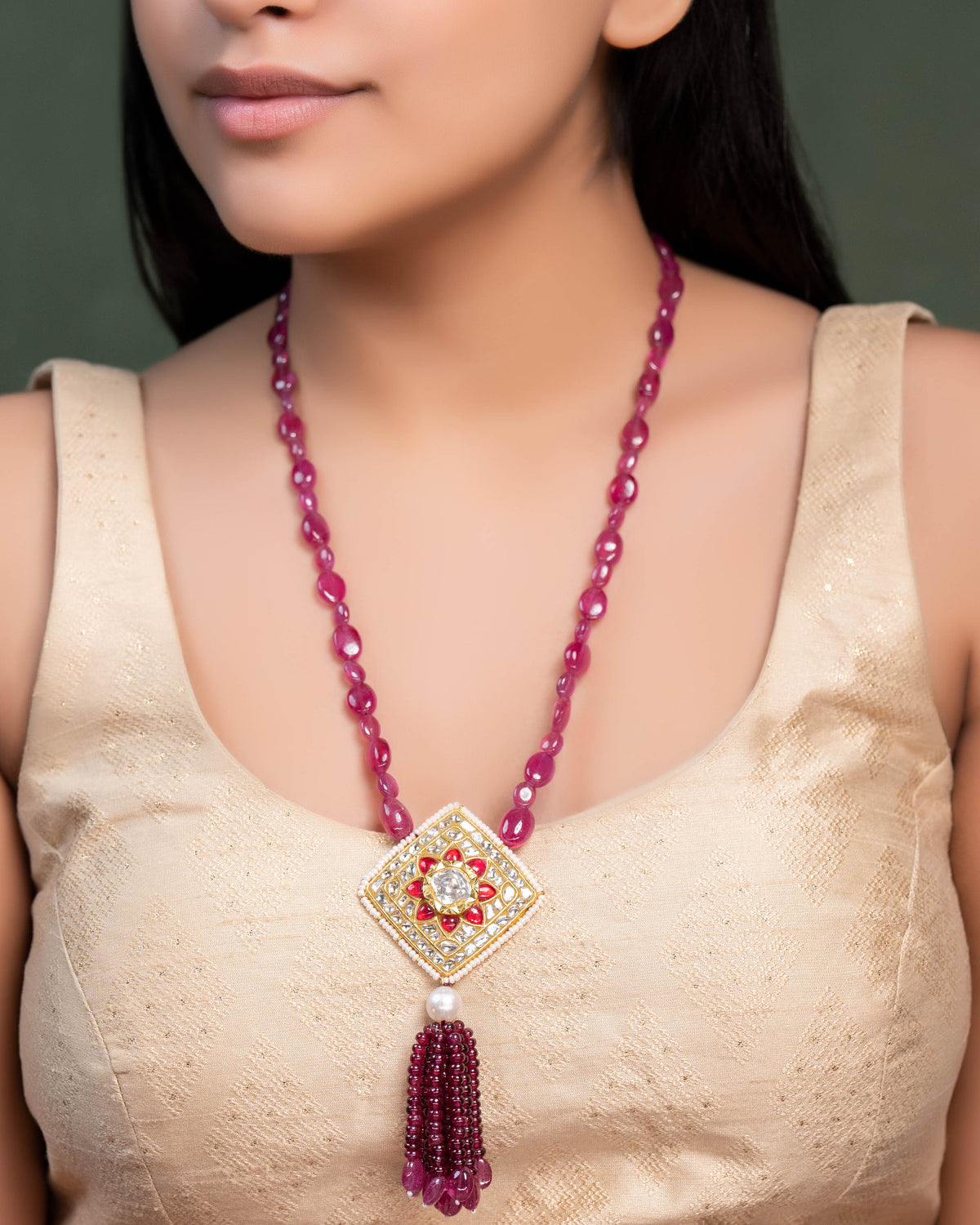 Ziva Polki Bead Pendant