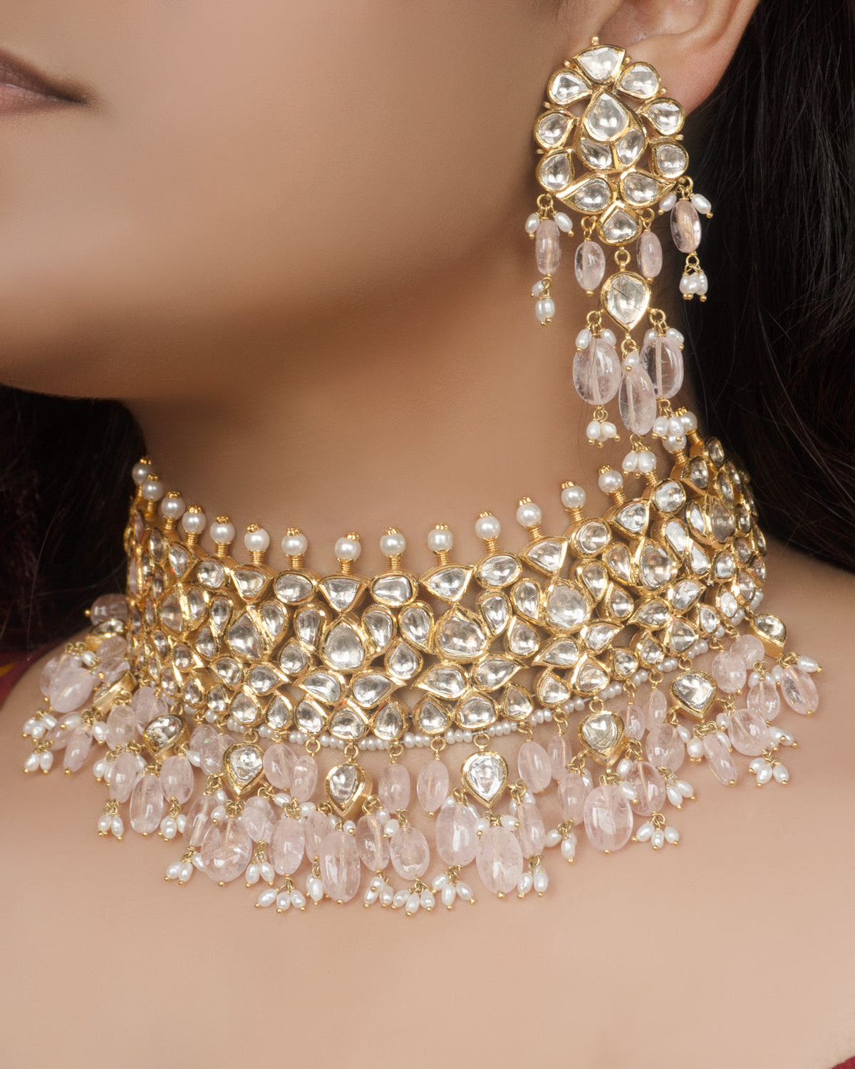 Bati JadauPolki Long Earrings