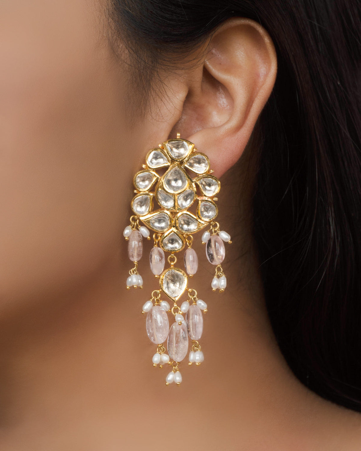 Bati JadauPolki Long Earrings