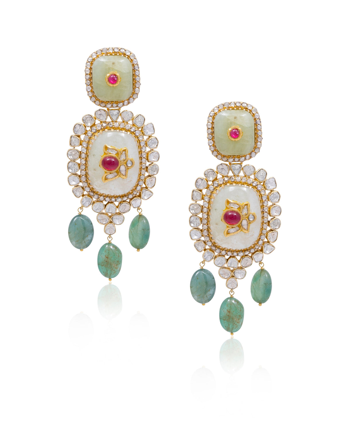 Naysa Choker and Aditi Long Earrings Polki Set