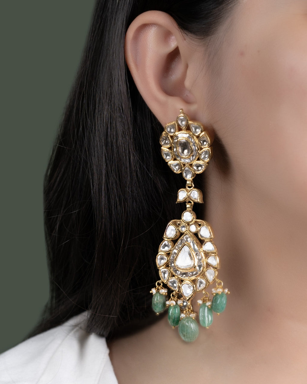 Suhana Polki Long Earrings