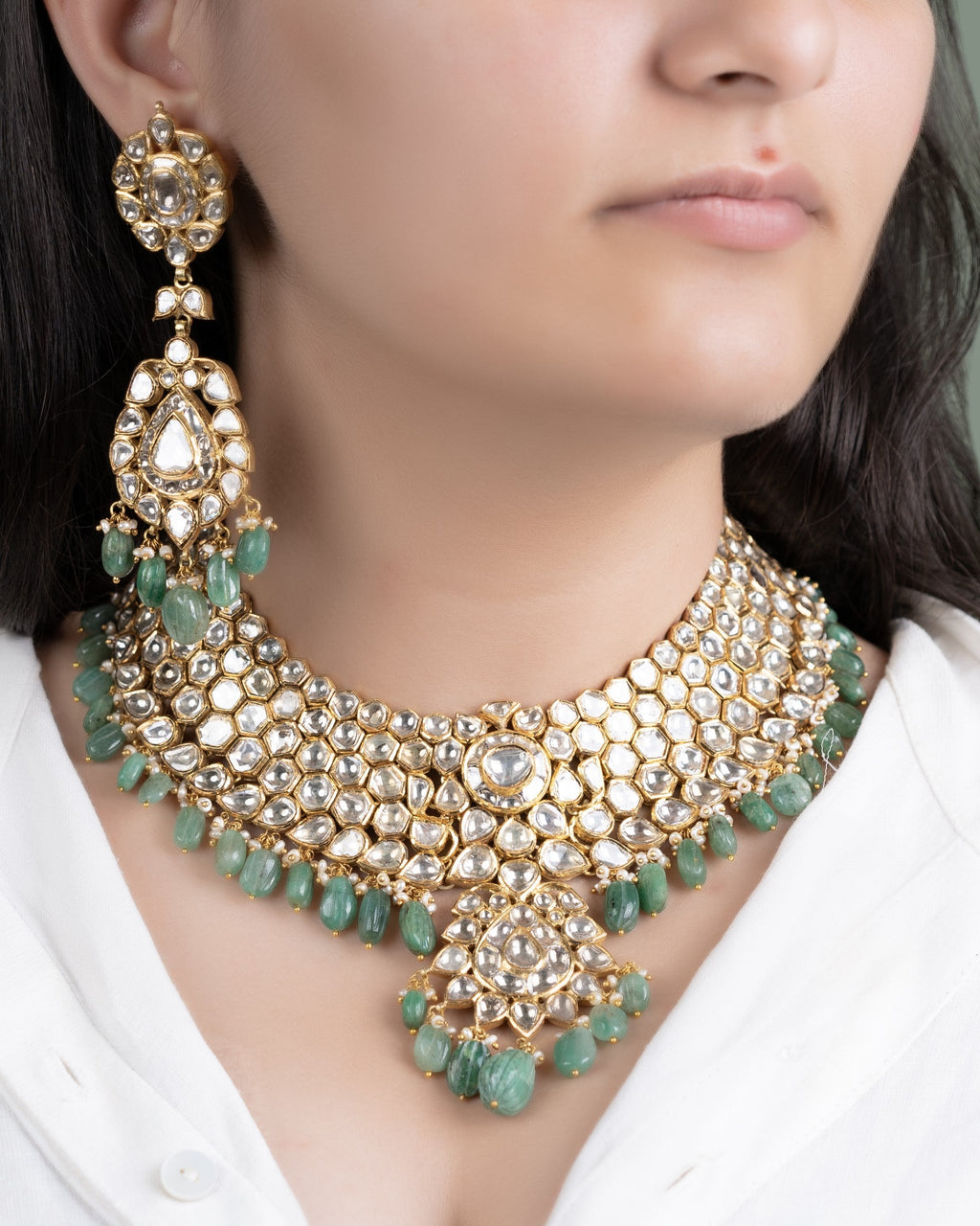 Suhana Polki Long Earrings