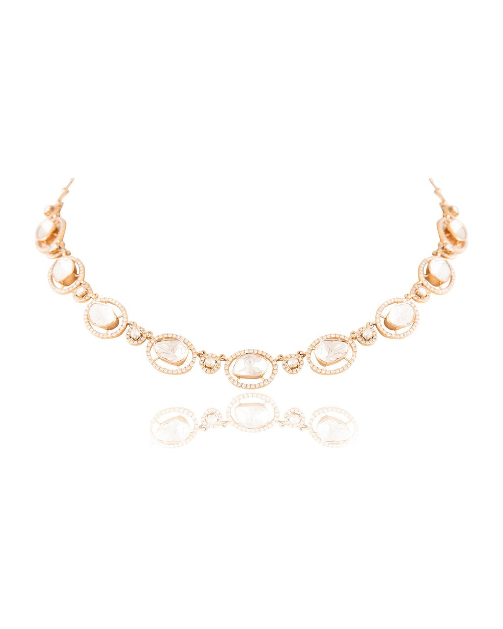 Zeshani Necklace And Reshma Long Earrings Polki And Diamond Set
