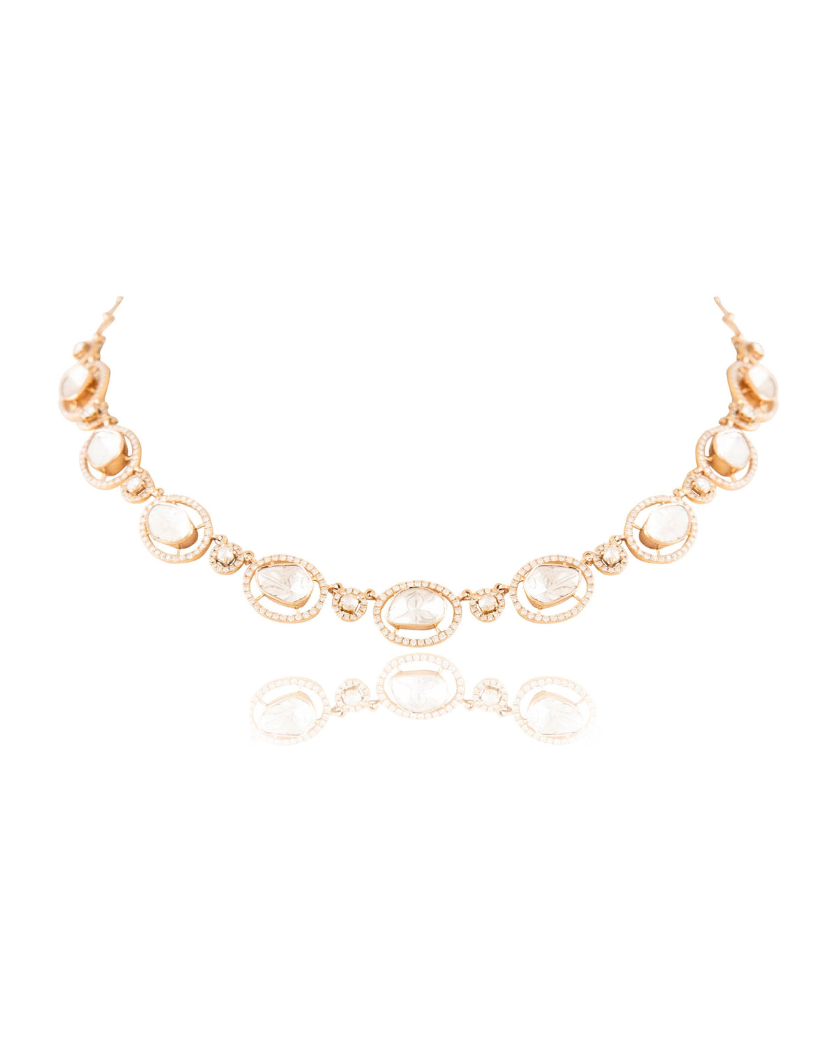 Zeshani Necklace And Reshma Long Earrings Polki And Diamond Set
