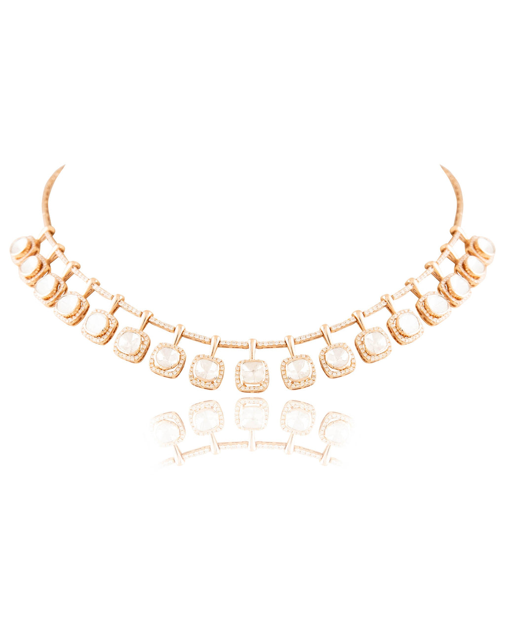 Kashish Necklace And Rashika Tops Polki And Diamond Set