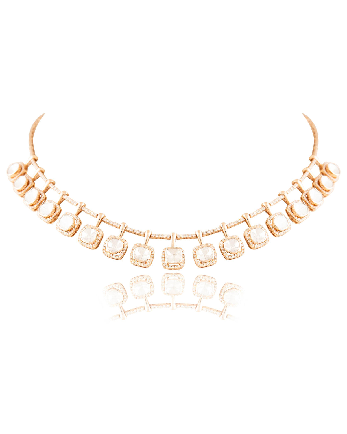 Kashish Necklace And Rashika Tops Polki And Diamond Set
