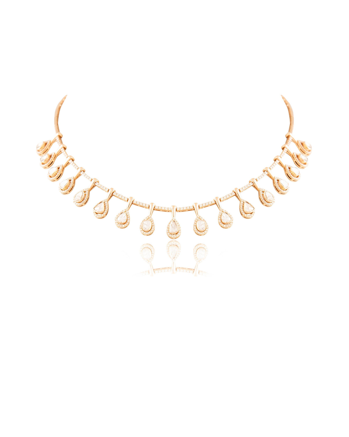 Eira Necklace And Amara Tops Polki And Diamond Set