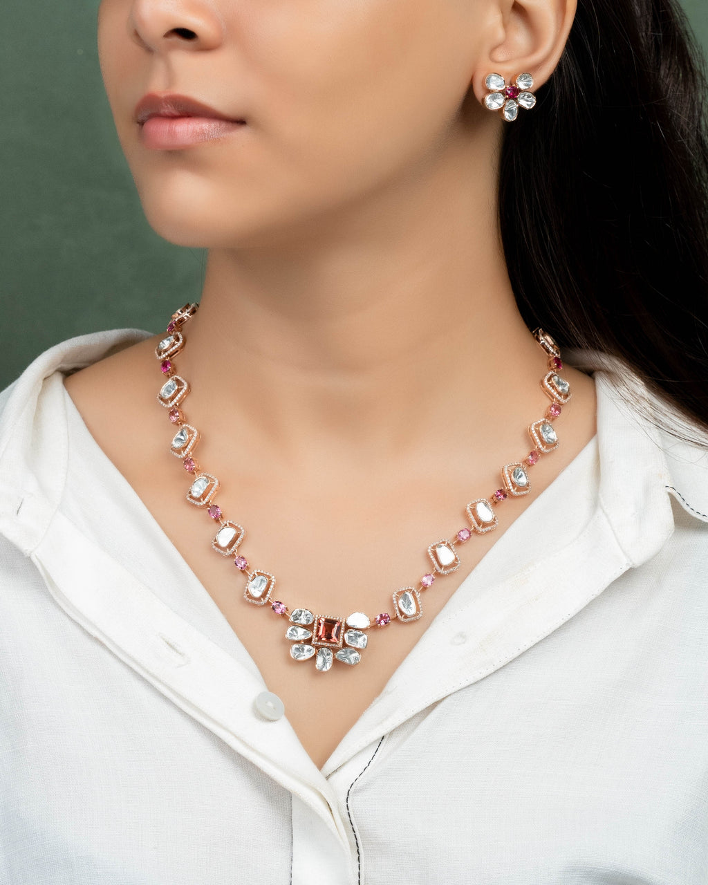 Maeve Polki  And Diamond Necklace