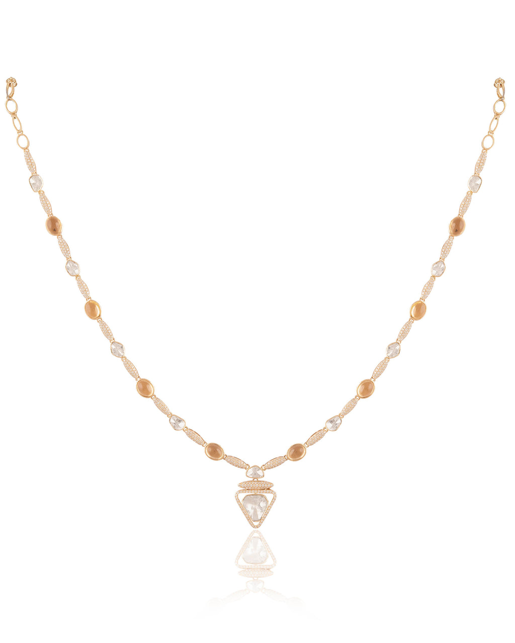 Mishika Polki And Diamond Necklace