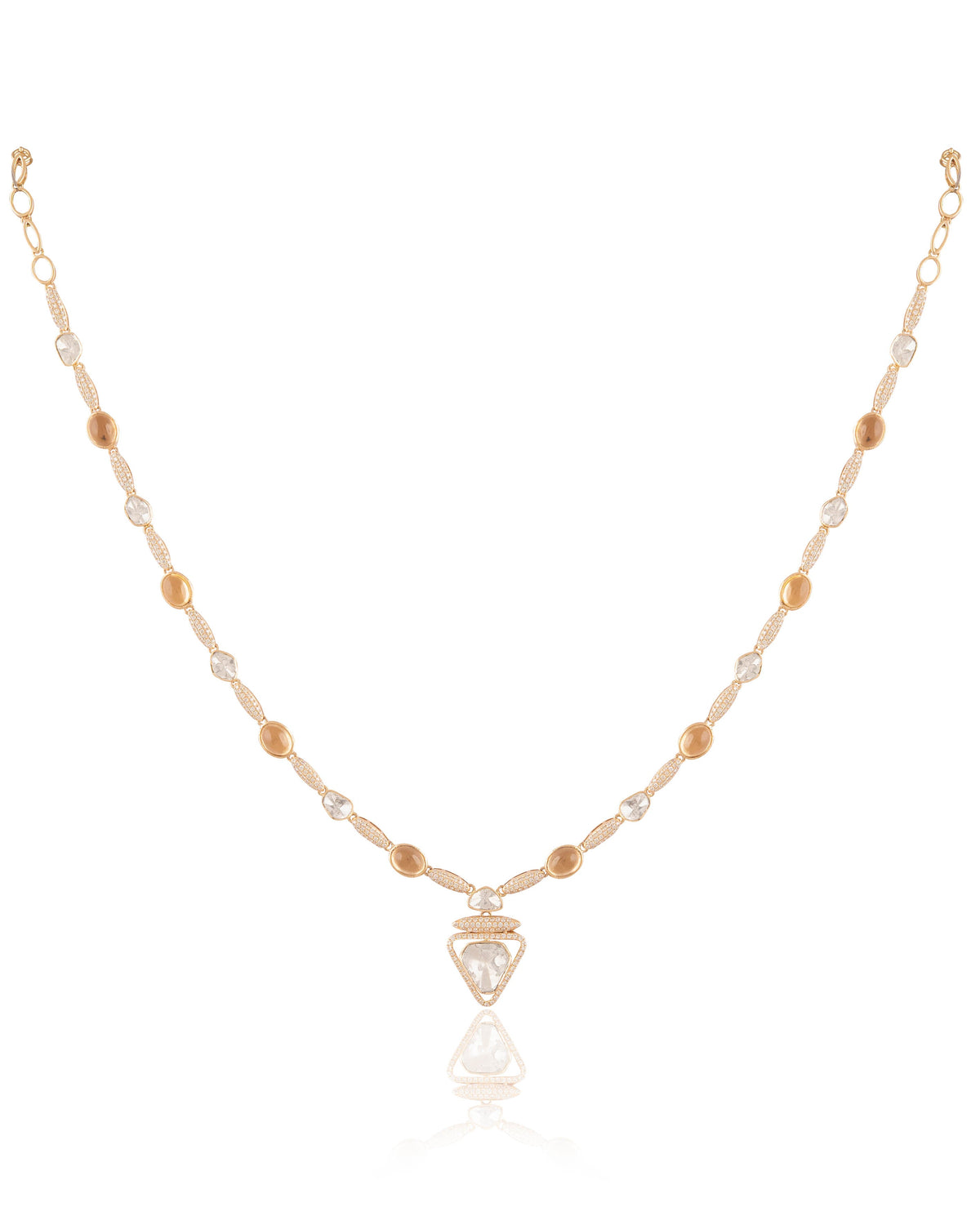 Mishika Polki And Diamond Necklace