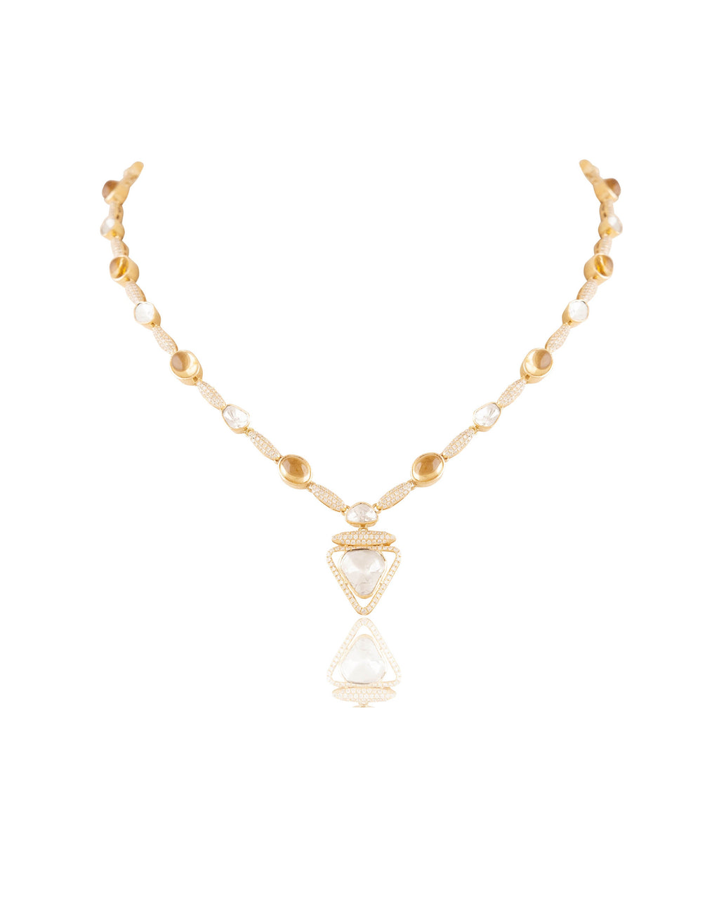 Mishika Polki And Diamond Necklace