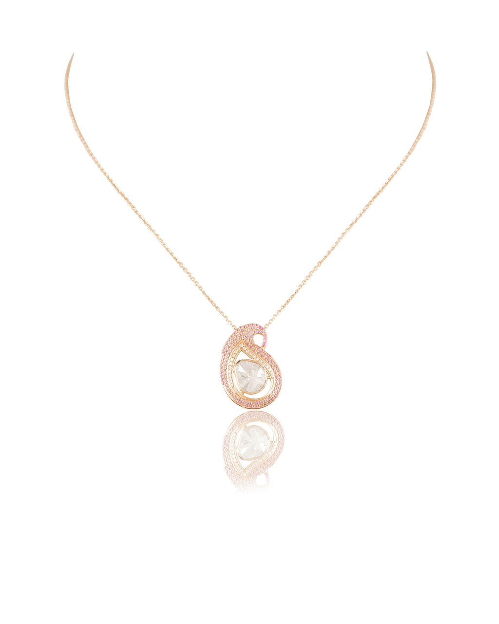 Nimisha Pendant And Nimra Tops Polki And Diamond Set