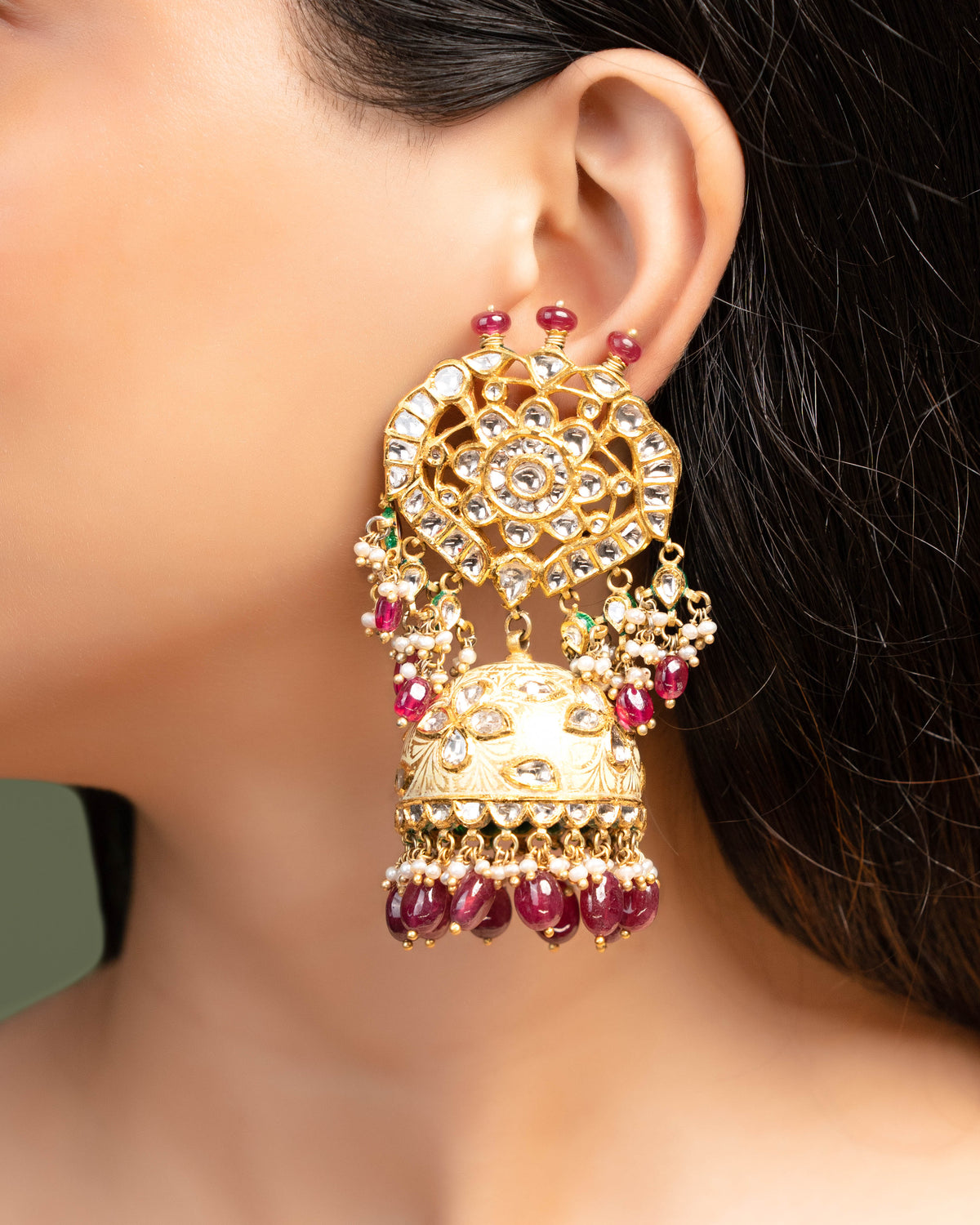 Nandini Jadau Polki Jhumkas