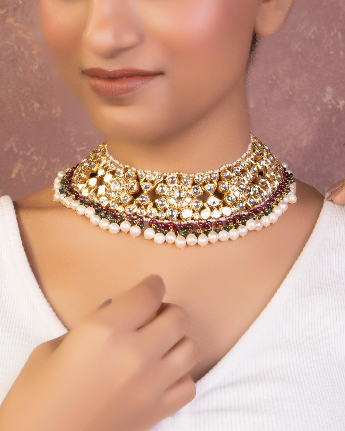 Harveen Jadau Polki Necklace