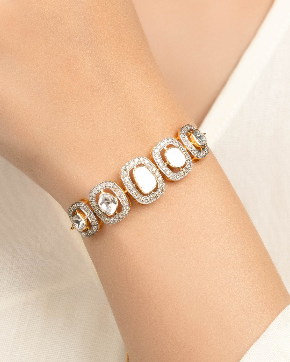Sana Polki And Diamond Loose Bracelet
