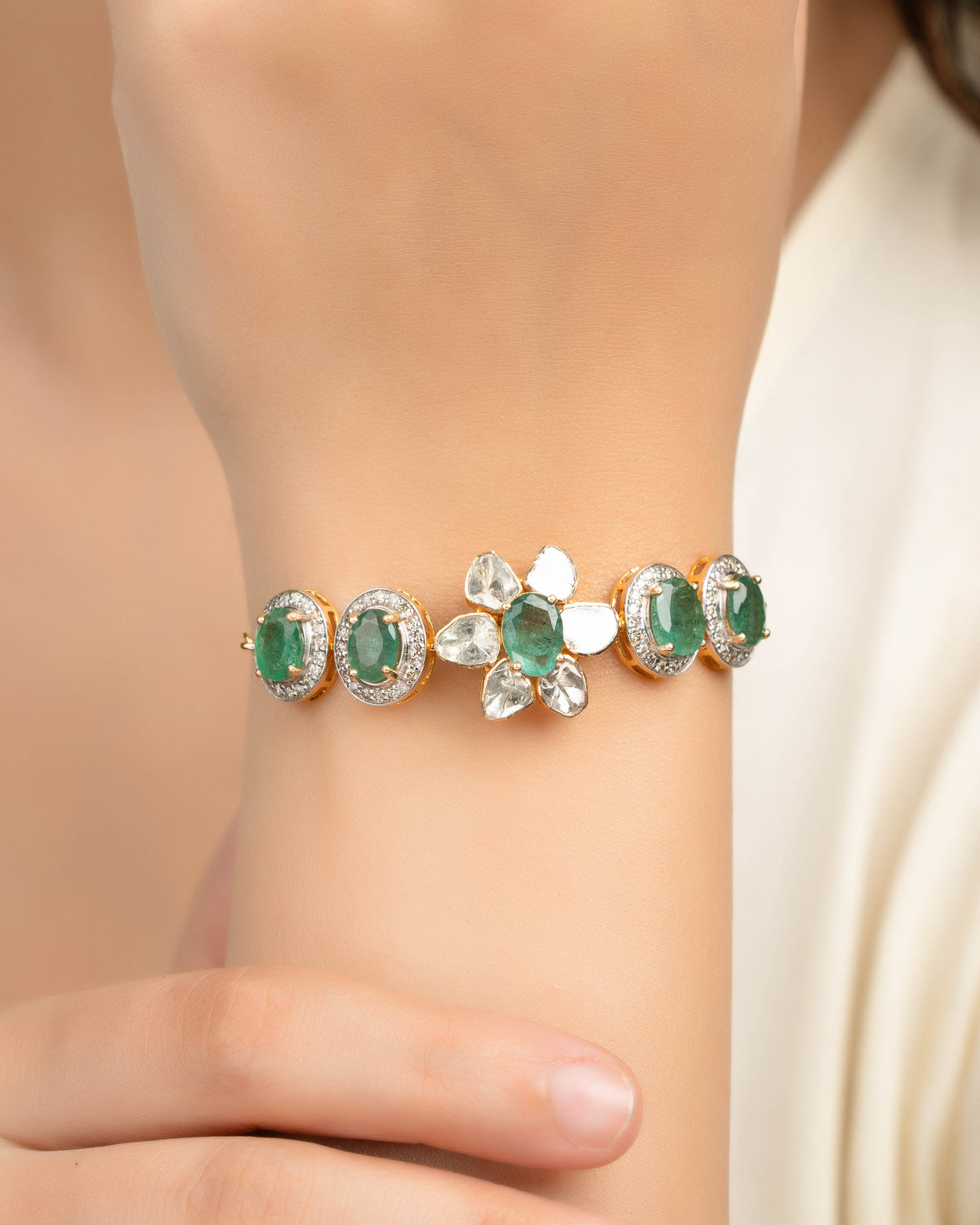 Rutvika Polki And Diamond Loose Bracelet