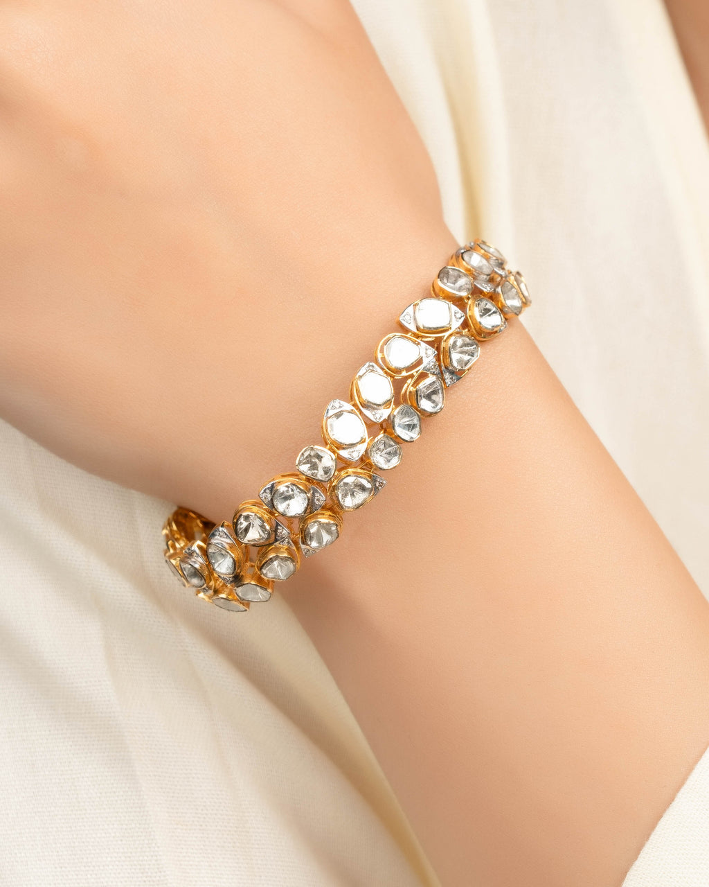 Ramona Polki And Diamond Loose Bracelet