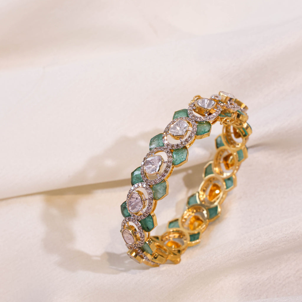 Mehek Polki And Diamond Bangle