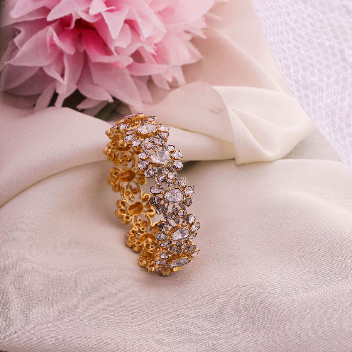 Kim Polki And Diamond Bangle