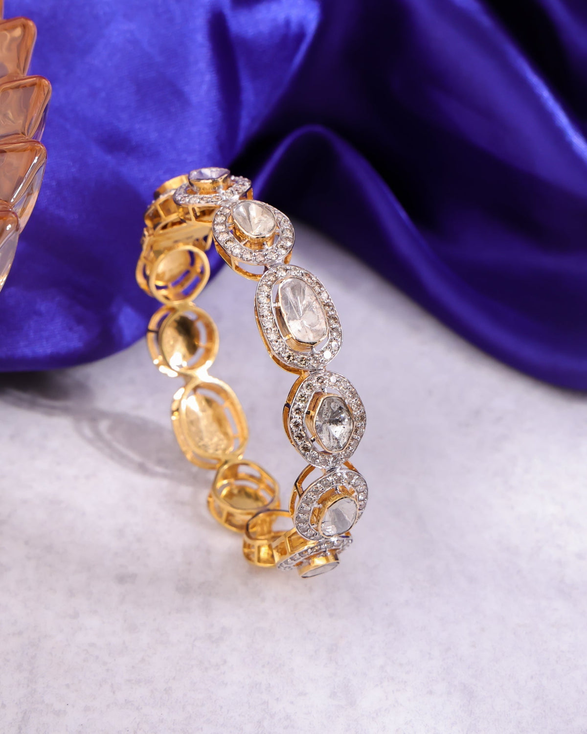 Kiara Polki And Diamond Bangle