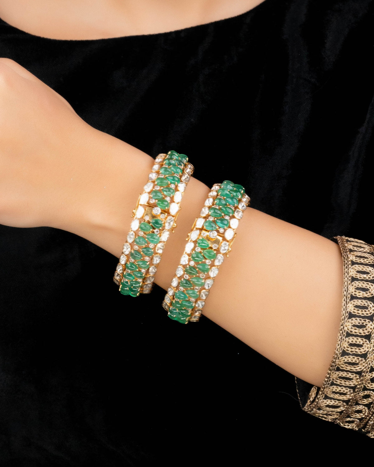 Elirae Polki And Diamond Bangle