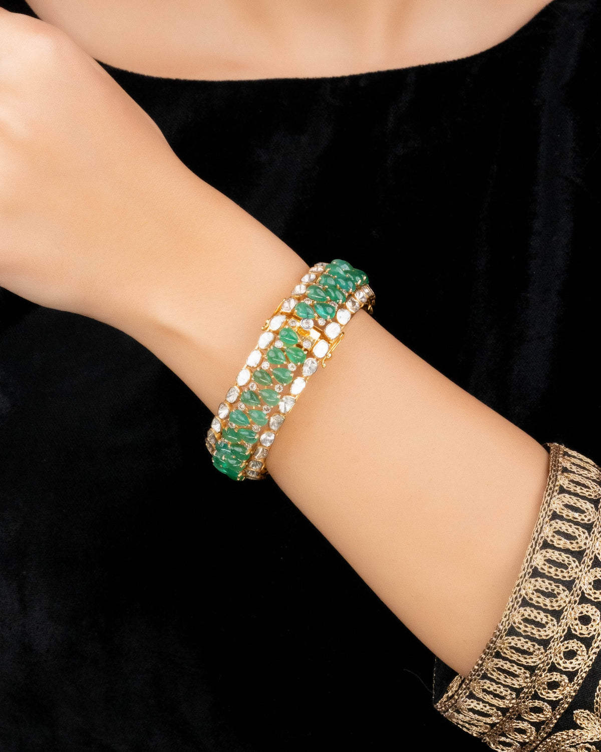 Elirae Polki And Diamond Bangle
