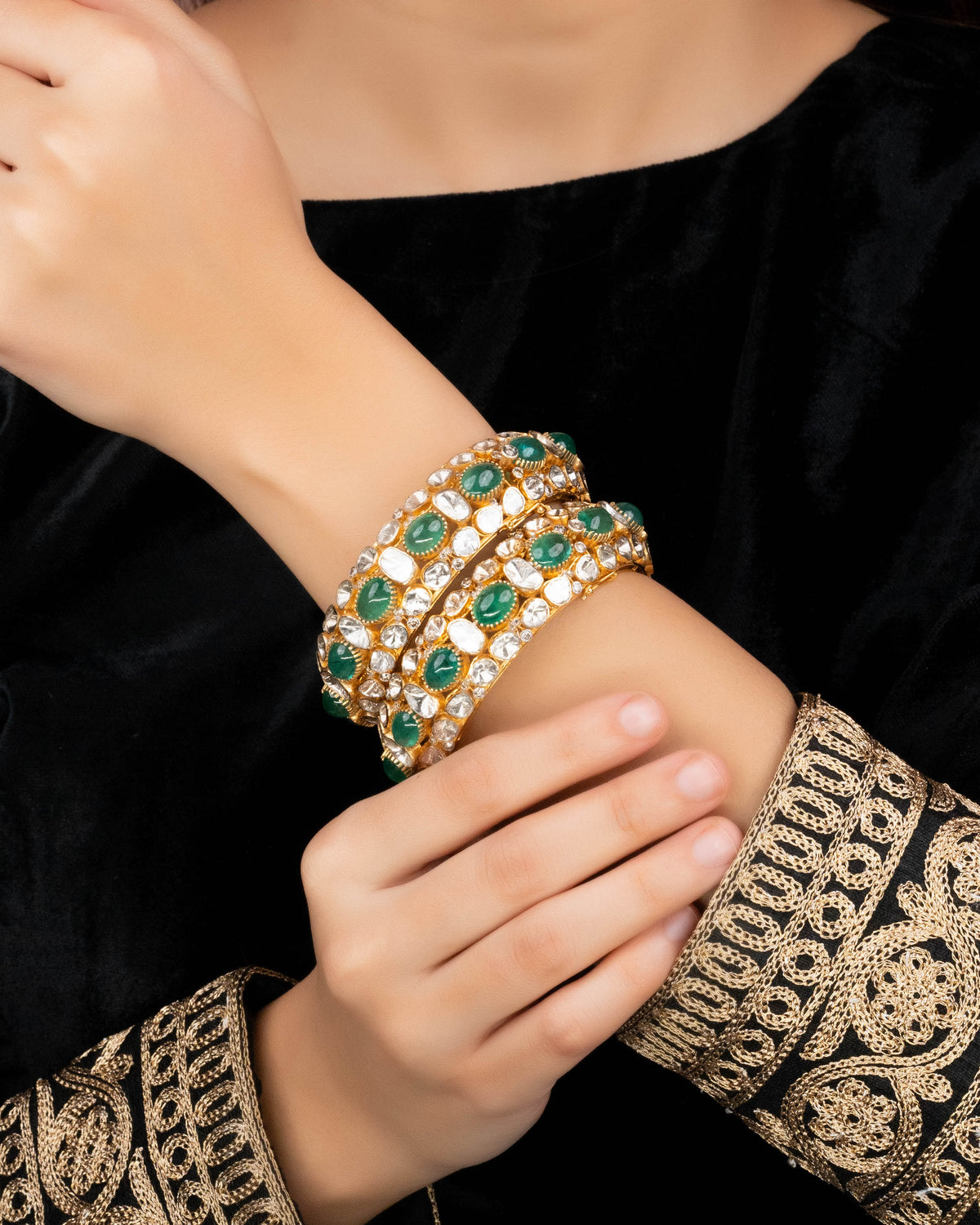 Anita Polki And Diamond Bangle