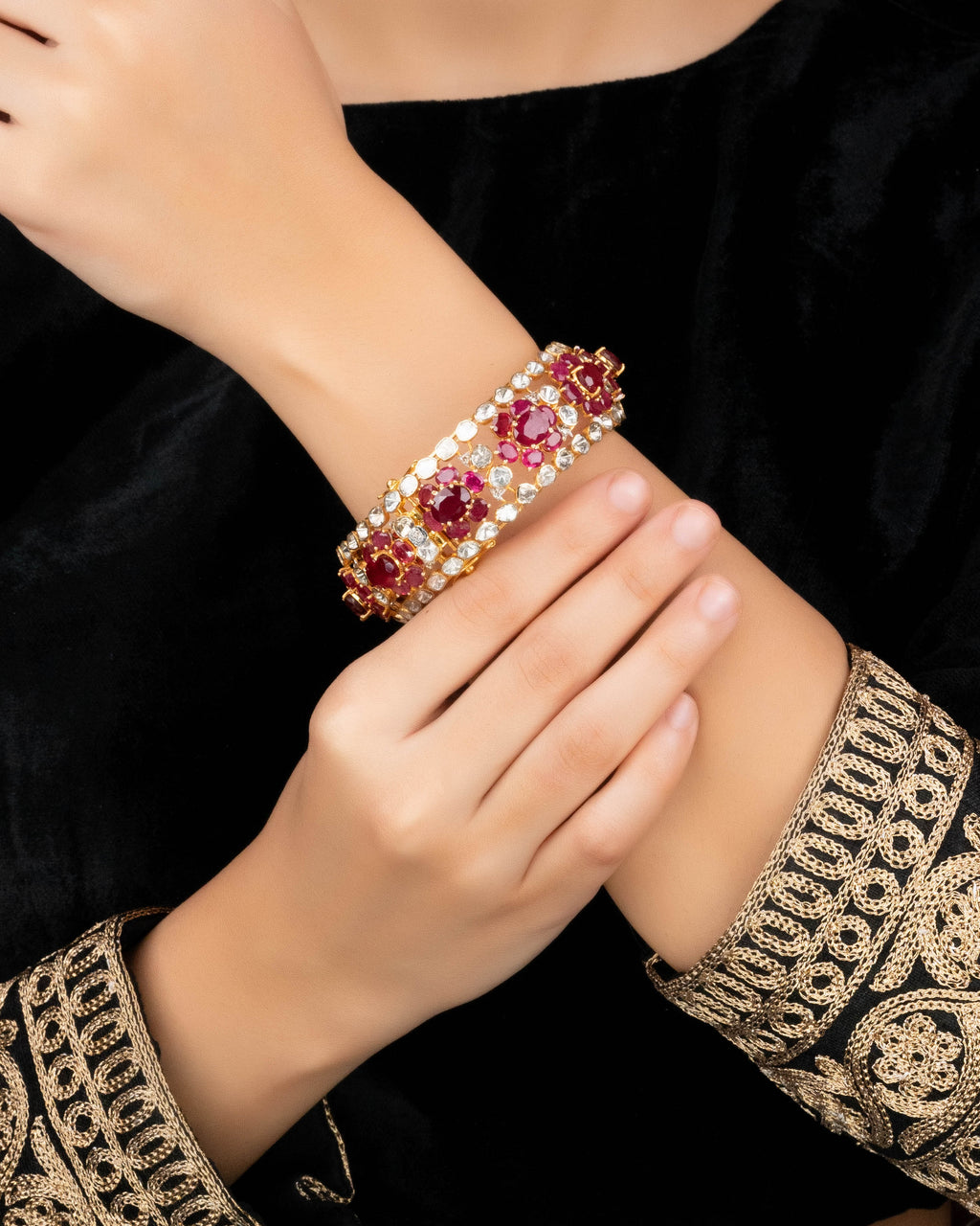 Beatrice Polki And Diamond Bangle